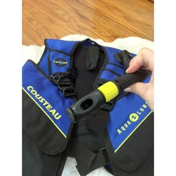 Cousteau Aqua Lung Scuba Diving Vest Blue & Black Size S - Picture 3 of 11